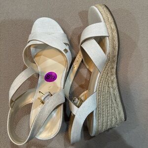 Tommy Hilfiger Cream Wedge Sandals
